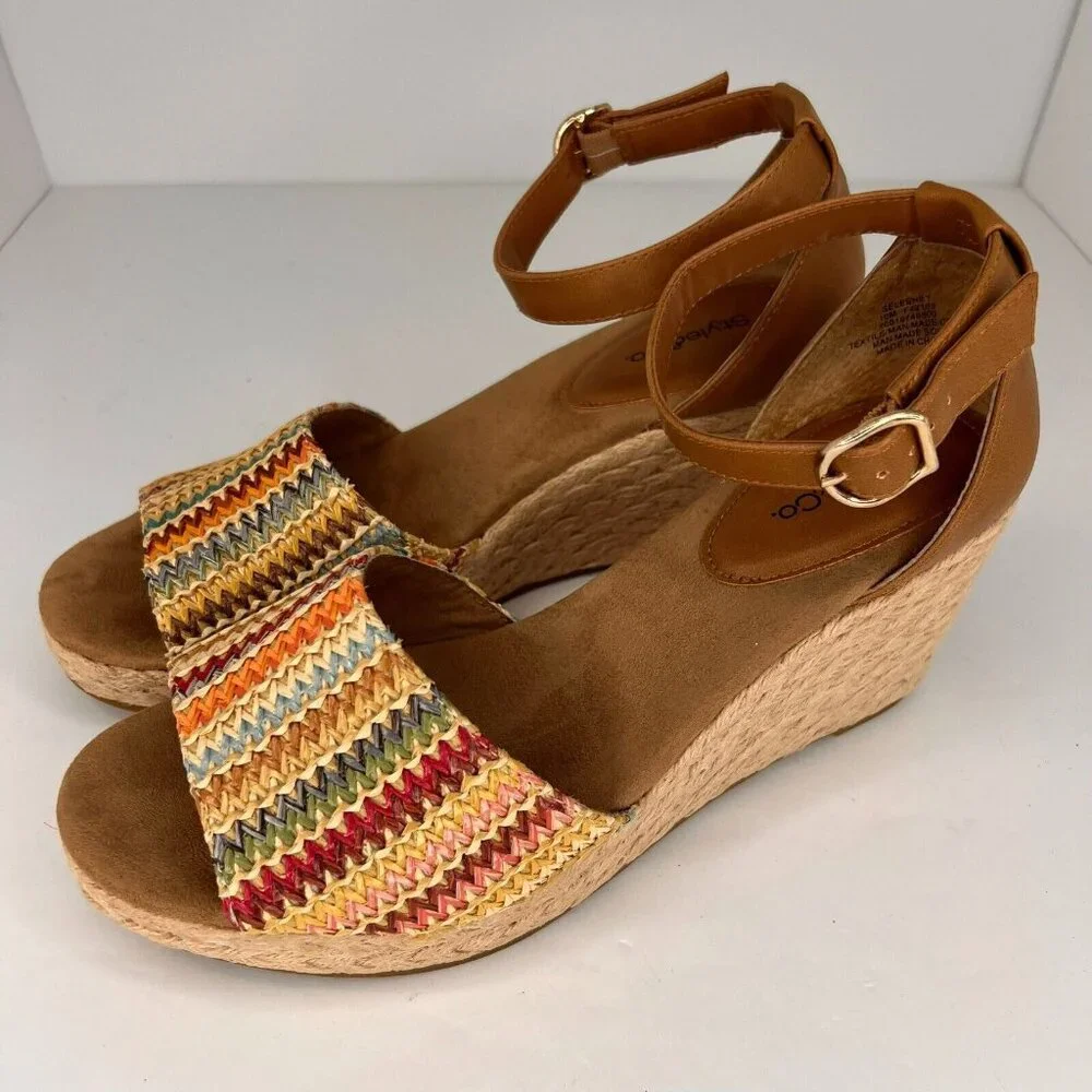 Style & Co. Womens Multicolor F42199 Seleeney Wedge Size 10M Slingback Sandals